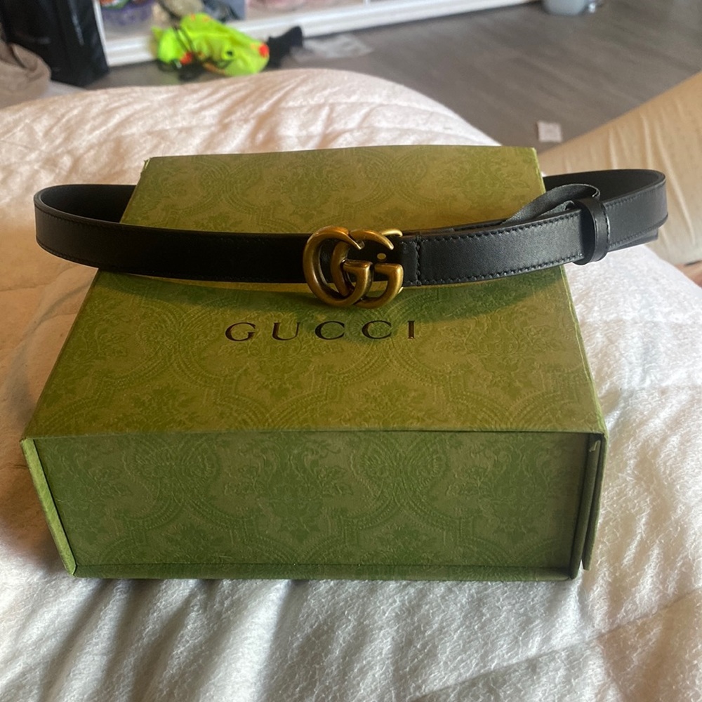 Gucci belt thin leather GG 85 inch